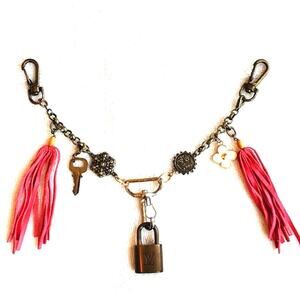 AUTHENTIC Louis Vuitton LOCK & KEY #306 Vintage BRASS added to Purse Chain Charm